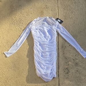 Fashion Nova White Long Sleeve Dress